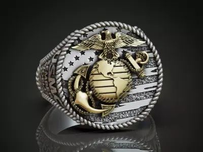 Ring United States Marine Corps 3D print model