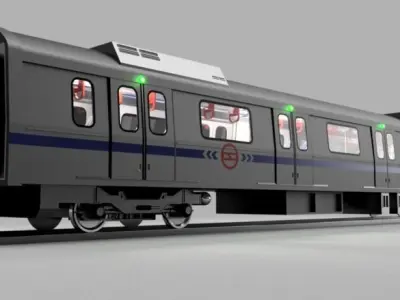 DMRC BOMBARDIER Metro Coach Low-poly 3D model