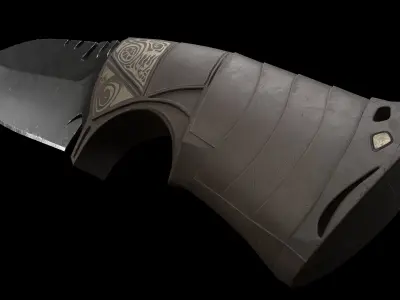 hunting knife Low-poly 3D model 7