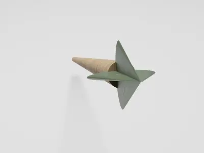 Spear arrow made of wood Free 3D model