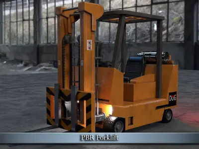 PBR Forklift Low-poly 3D model