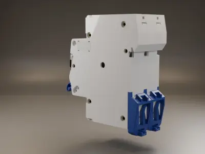 Electrical part 2pole Miniature Circuit Breaker 3D model