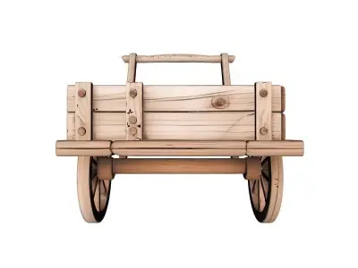 Wooden Cart 3D Printable Model 3D print model purchase