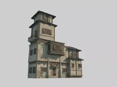 Medieval houses buildings and residences 3D model