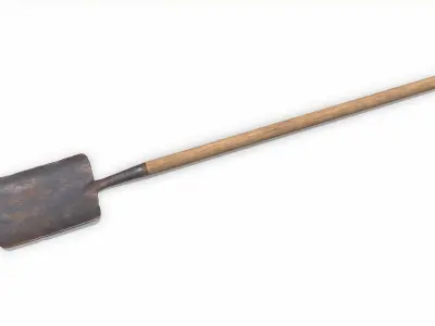 Old Shovel Low-poly PBR Free low-poly 3D model