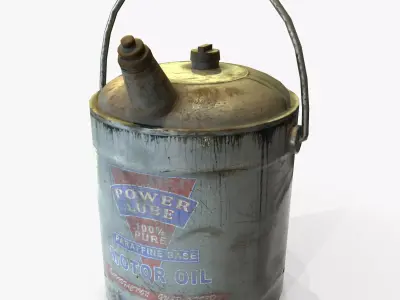 3D Oilcan Retro Vintage PBR Textures Game Ready Low-poly 3D model