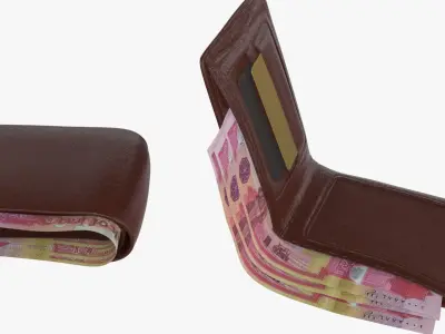 Iraq 25000 Wallet Money Purse 3D model