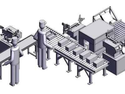 Automated assembly line 3D model