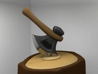 Axe Low Poly 3D Model Low-poly 3D model