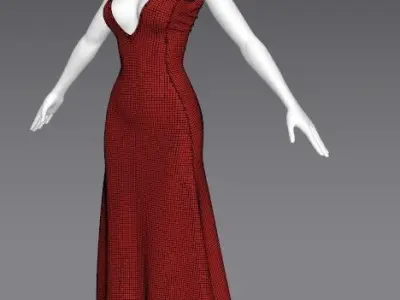 Woman Clothing A-Pose 522 Low-poly 3D model