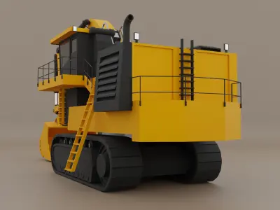 Hydraulic Mining Shovel Heavy Vehicle Low-poly 3D model