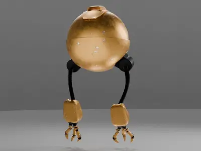 Hovering Spy Robot - Easy Control Rig Low-poly 3D model