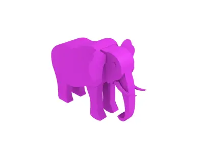 elephant lowpoly Low-poly 3D model