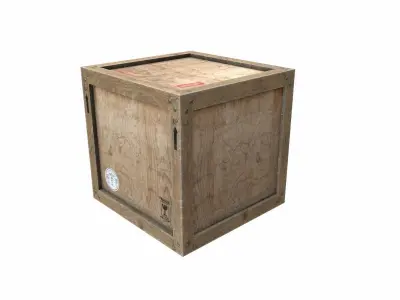 Old Wooden Cargo Crate 3 PBR Low-poly 3D model