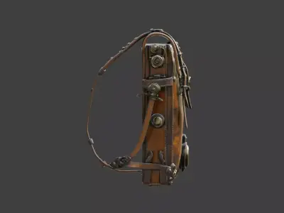 Steampunk Messenger Bag Low-poly 3D model