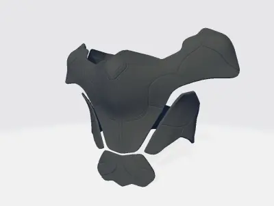 Military Chest Armor Low-poly 3D model