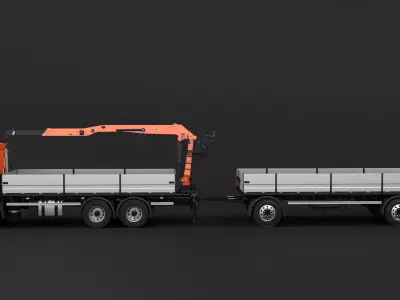 Generic Self Loader Truck and Trailer 3D model