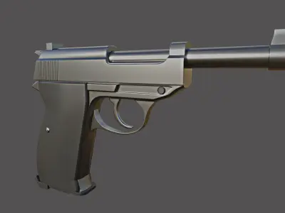 Pistol High Poly 4 Free low-poly 3D model