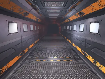 3 PBR Sci Fi panels materials 3D model