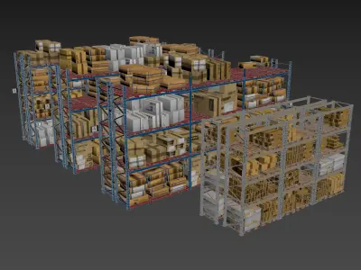 Storage shelves 3D model purchase