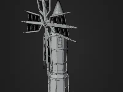 Windmill Game Ready Low-poly 3D model