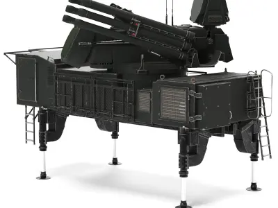 Russian Pantsir S1 PBR  Rigged  Low-poly 3D model