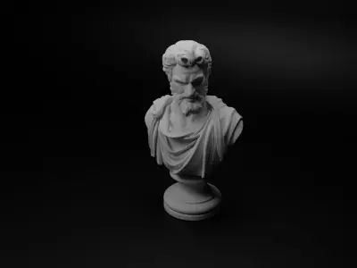 Modern Greek Soldier Bust Chess 3D print model get