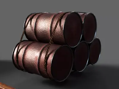 Pile Of Barrels Free low-poly 3D model