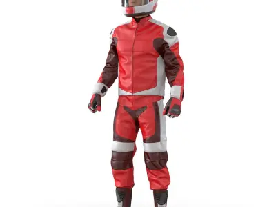 Motorcycle Rider Generic 2 Rigged for Cinema 4D 3D model