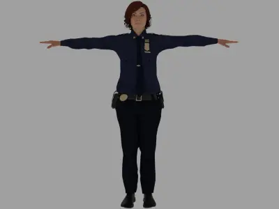 Rigged Police 04 3D model