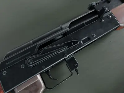 AKM assault rifle Low-poly 3D model buy