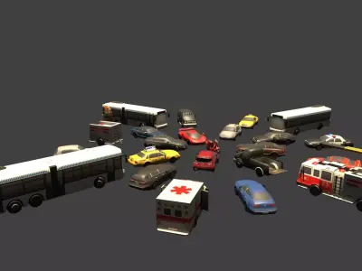 Lowpoly vehicle pack Low-poly 3D model purchase
