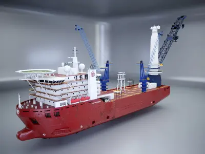 Crane Ship Used 3D model