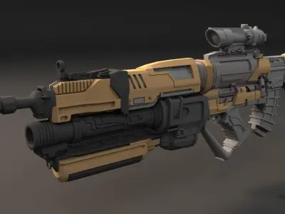 Modern Rifle Low-poly 3D model