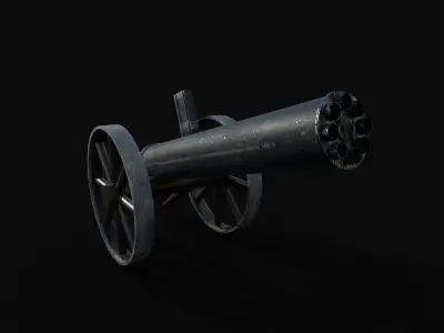 ancient machine gun Free 3D model