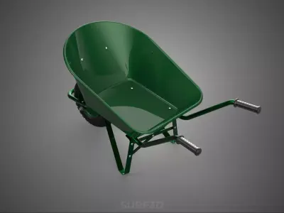 MILITARY TRANSPORT GREEN HAULER CARRIER WHEELBARROW CART TROLLEY 3D model