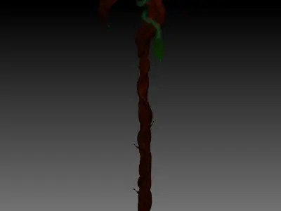 Staff Model long wooden 3D model
