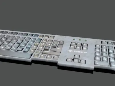 keyboard on desk Low-poly 3D model