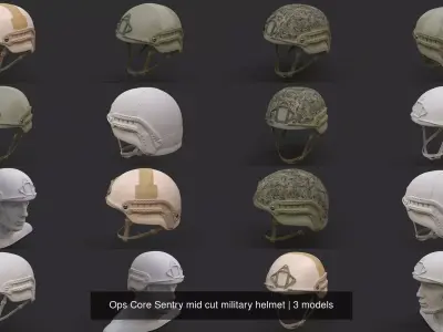 Ops Core Sentry mid cut military helmet 3D Model Pack