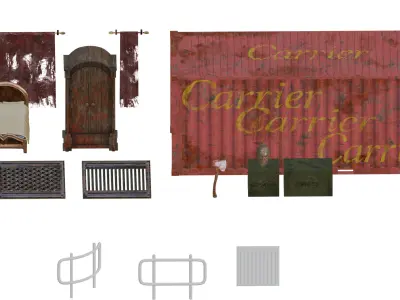 Asset Pack Game Industrial  Low-poly 3D model