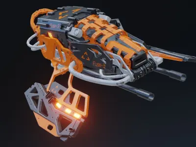 SpaceShip 3D model - PBR and Textured