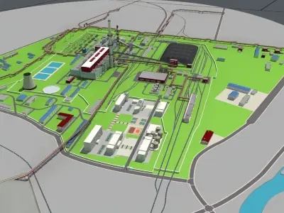 Coal Power Plant 3D model