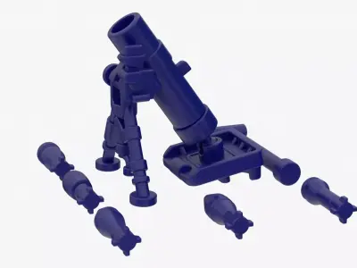Detailed Lego Rocket Launcher 3D model