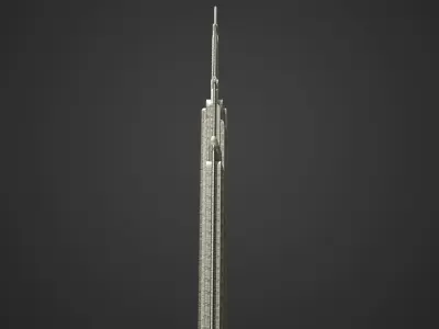 SciFi Building 4 Low-poly 3D model