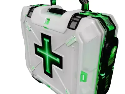 Futuristic Medkit with Glowing Cross 3D model purchase