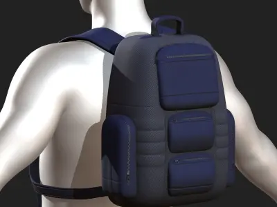 Backpack bag baggage Color 3d low poly Low-poly  Low-poly 3D model get