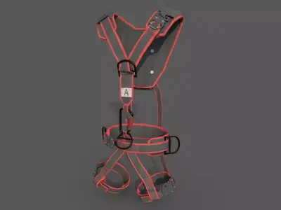 Safety Harness Industrial PPE Equipment PBR Textures GameReady Low-poly 3D model