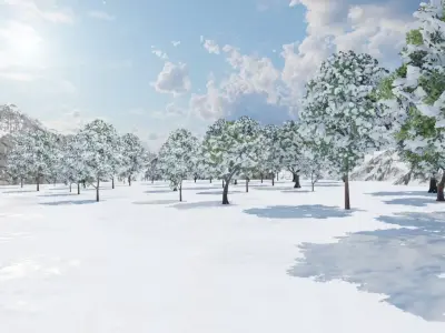 Snowy Village 3D model buy