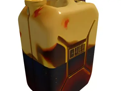 Worn Jerry Can Fuel Container Low-poly 3D model
