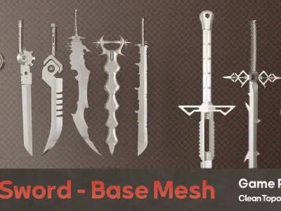 twenty-five Sword Base Mesh - Second Vol  Low-poly 3D model